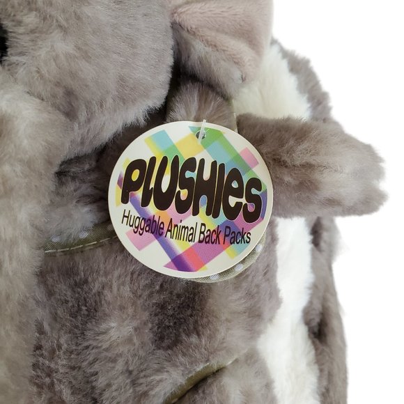 Elephant Back Pack Plushies Gray Huggable Stuffed Animal Child Toddler Travel - Picture 9 of 9